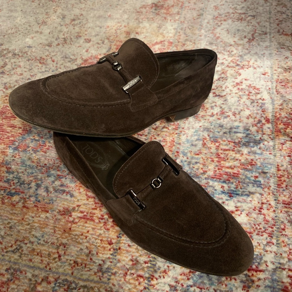 TOD’S Mens Brown Suede Loafers 10.5